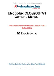 Frigidaire CLCG900FW1 Installation Instructions Manual