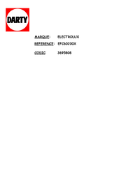 Electrolux 3695808 User Manual