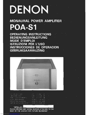 Denon POA-S1 Operating Instructions Manual