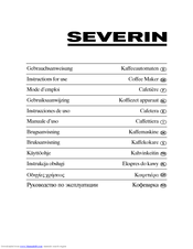 SEVERIN KA 4150 - CAFETIERE PROGRAMMABLE Instructions For Use Manual