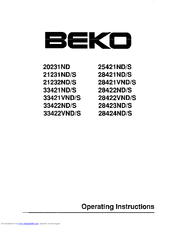 BEKO 21231ND/S Operating Instructions Manual