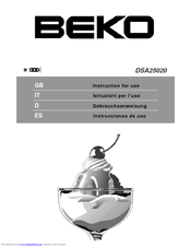 BEKO DSA25020 Instructions For Use Manual