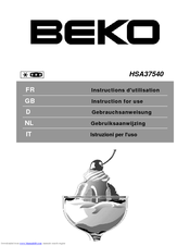 BEKO HSA37540 Instructions For Use Manual