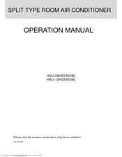 HAIER HSU-12H03-R Operation Manual