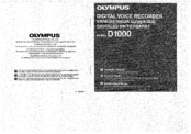 Olympus 53208 - D 1000 2 MB Digital Voice Recorder Operation Manual