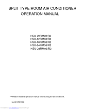 HAIER HSU-24RM03/R2 Operation Manual