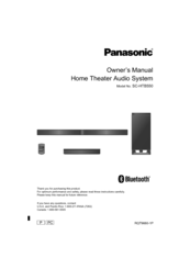 Panasonic SC-HTB550 Owner's Manual