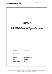 Marantz SR-7001 Specification