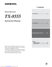 Onkyo 8555 - TX AV Receiver Instruction Manual