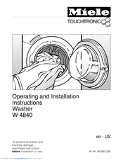 MIELE W 4840 WASHING MACHINE Operating And Installation Instructions