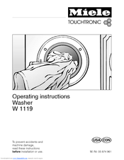 MIELE W 1119I WASHING MACHINE Operating Instructions Manual