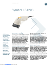Symbol LS1203-1AZU0100ZR Specification Sheet