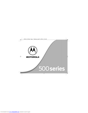 MOTOROLA 500 series Manual