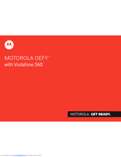 MOTOROLA DEFY - WITH VODAFONE 360 Manual