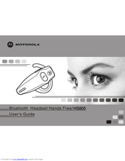 MOTOROLA HS805 User Manual