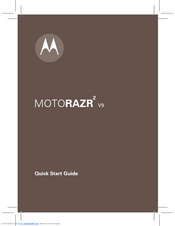 MOTOROLA MOTORAZR² V9 - MOTORAZR2 V9 Quick Start Manual