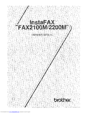 Brother InstaFAX FAX2100M Owner's Manual