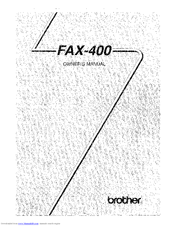Brother FAX-400 Owner's Manual