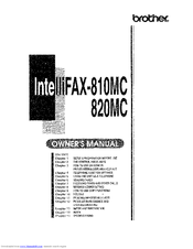 Brother IntelliFax-820MC Owner's Manual