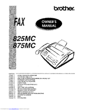 Brother IntelliFAX 825MC Owner's Manual