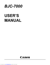 Canon BJC7000 Series User Manual