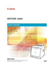 Canon Laser Shot LBP-5100 User Manual