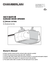 Chamberlain Security+ 257856 Owner's Manual