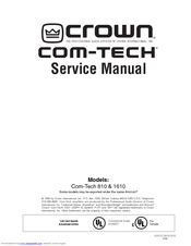 Crown Com-tech 810 Service Manual