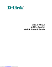 D-link DSL-504/CZ Quick Install Manual