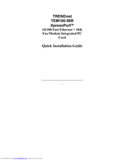 Trendnet TEM100-56R Quick Installation Manual