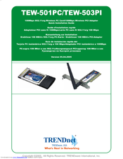 TRENDNET TEW-501PC Quick Installation Manual