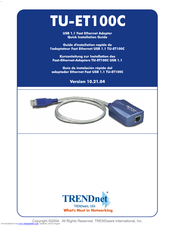 TRENDNET TU-ET100C - Quick Installation Manual