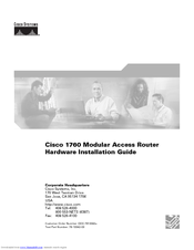 Cisco WIC-1ENET - 1700 Access Routers 1port10bt Enet Wan Interface(man Hardware Installation Manual