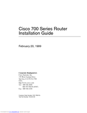 Cisco 776 - 776 Router - EN Installation Manual