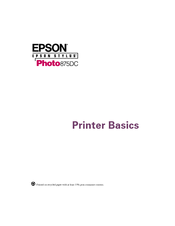Epson 875DC - Stylus Photo Color Inkjet Printer Printer Basics Manual