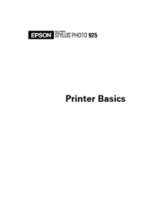 Epson Stylus Photo 925 Printer Basics Manual