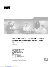 Cisco CSS-11155-256M-AC - 1Gbps Ethernet Switch Hardware Installation Manual