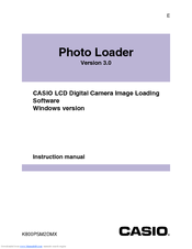 CASIO PHOTO LOADER - VER.3.0 FOR WINDOWS Instruction Manual