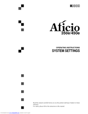 Ricoh Aficio 350e Operating Instructions Manual