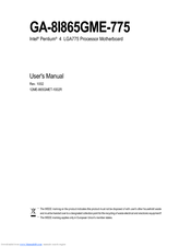 Gigabyte GA-8I865GME-775 User Manual