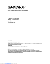 Gigabyte GA-K8VNXP User Manual
