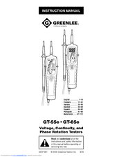 Greenlee GT-55e Instruction Manual