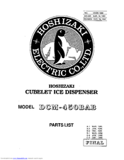 Hoshizaki DCM-450BAB Parts List