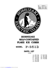 Hoshizaki F-251B Parts List