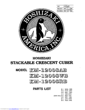 Hoshizaki KM-1200SWB Parts List