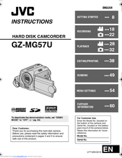 JVC GZ-MG57U Instructions Manual