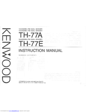 Kenwood TH-77A Instruction Manual