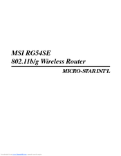 MSI RG54SE User Manual