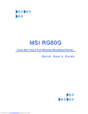 MSI RG60G - Wireless Router Quick User Manual
