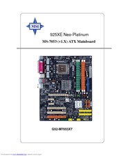 MSI 925XE Neo-Platinum User Manual
